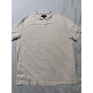 Banana Republic Tall XL Linen-Blend Notch-Neck Striped T-Shirt